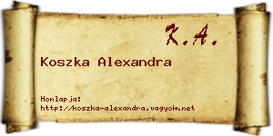 Koszka Alexandra névjegykártya